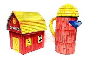 1998 Pitcher & Cookie Jar / Canister The Barnyard Collection J.S Nicol by Reco  - Picture 1 of 12