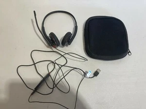 Plantronics Poly Black Wire USB Over Ear Head Set 300 DA USB-A Headphones Mic - Picture 1 of 7