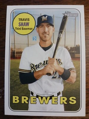2018 Topps Heritage 204 Travis Shaw - Image 1 of 2