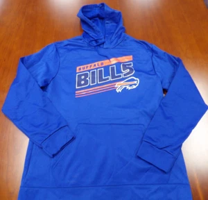 NEW MAJESTIC NFL BUFFALO BILLS BLUE THERMA BASE PERFORM HOODED SWEATSHIRT SIZE L - Picture 1 of 4