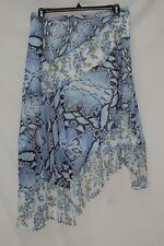 Inc International Concepts Skirt Snake Floral Asymmetrical Blue 8 158