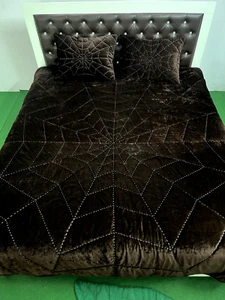 Edredón cama terciopelo marrón edredón terciopelo marrón Queen King Size para edredones de ropa de cama. - Imagen 1 de 9