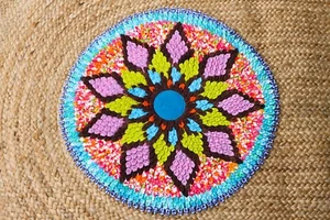 Alfombra redonda de tela hecha a mano alfombra de decoración de pared circular sin alfombra trenzada 50 cm 46 - Imagen 1 de 5
