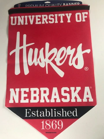 Nebraska Huskers Felt Banner Large 17 x 26 Premium University Alumni Student NEW Cover