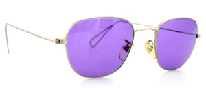 Cutler and Gross Vintage Sunglasses 0307 Silver Fancy Purple Panto 90s London - Picture 1 of 8