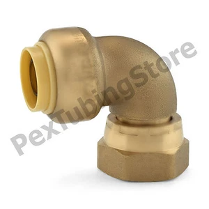 (10) 1/2" Sharkbite Style Push-Fit x 1/2" FNPT LF Brass FNPT Codos giratorios - Imagen 1 de 2