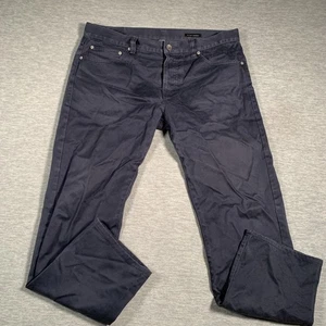 Wings + Horns Pants Mens 34 Navy Blue Made in Canada Straight Leg 100% Cotton - Picture 1 of 13