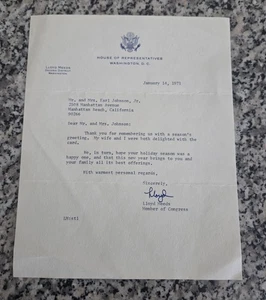 1971 Lloyd Meeds Politiker Washington DC signierter Brief - Bild 1 von 2