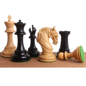 4.3“ Imperator Luxus Staunton Schachset - nur Schachfiguren - Ebenholz - dreifac - Picture 1 of 13