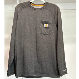 Carhartt Relaxed Fit Long Sleeve T-Shirt Size Medium Gray Workwear - Picture 1 of 4