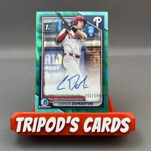 2024 Bowman Draft Chrome 1st Carson DeMartini Aqua Lava Refractor Auto #151/199 - Picture 1 of 2