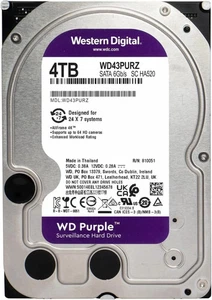 Disque dur interne 3,5" surveillance violet WD 4 To, technologie AllFrame, NEUF - Photo 1/1