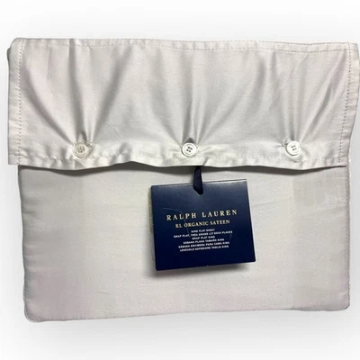 RALPH LAUREN Organic Cotton Sateen KING FLAT SHEET | Platinum NEW - Image 1 of 3