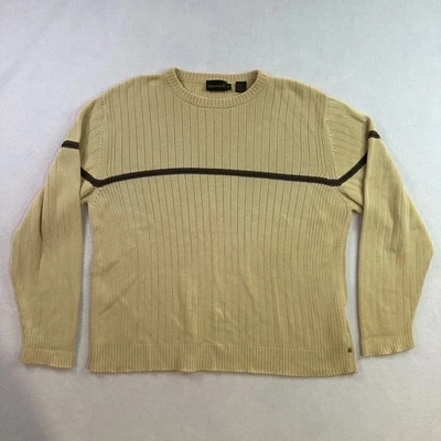 Suéter de Colección Timberland Años 90 Tejido Manga Larga Amarillo Marrón Rayas Para Hombres XL Foto 1 de 4
