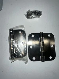 Heavy Duty steel Door Hinge 3-1/2" x 5/8" Radius Hinges door hinge steel x2 - Picture 1 of 6