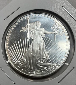 DISEÑO SAINT GAUDENS 1 OZ TROY. BRILLANTE UNCIR. MONEDA REDONDA LINGOTES DE PLATA .999 - Imagen 1 de 5
