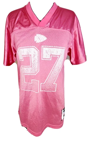 KC Chiefs Pink Jersey Youth XL Replica L. Johnson #27 Reebok Vintage Kansas City Cover