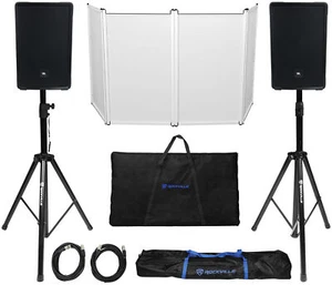 DJ Package (2) JBL IRX112BT 12" 1300w Powered Speakers w/Bluetooth+Stands+Facade - Picture 1 of 12