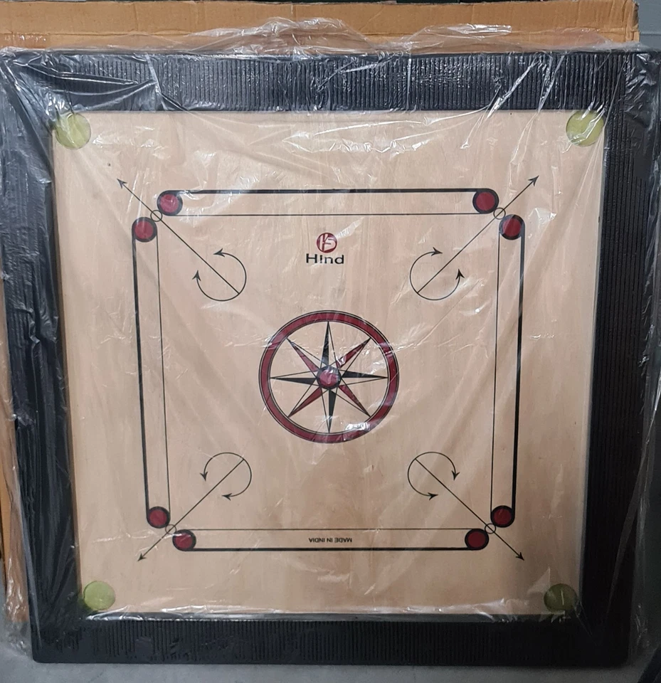 Tournament 36 Inch 6mm Carrom Board Smooth High Quality + 24 Coins + Powder - image 1 of 2