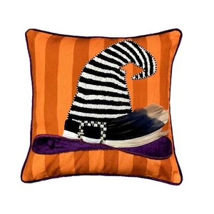 Mackenzie-Childs Spellbound Witch Hat Throw Pillow 18x18 Halloween Decor New - Picture 1 of 1