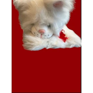 Vintage 1994 McCrory Toys Plush White Cat Kitten Pink Nose 13" Persian Realistic - Picture 1 of 5