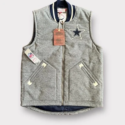 Chaleco Mitchell & Ness Dallas Cowboys NFL Throwbacks Cremallera Puffer Gris Para Hombres Talla M Foto 1 de 4