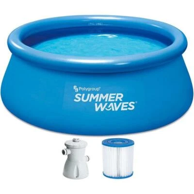 Schwimmbecken Pool komplett Set Filter Pumpe Quick Up Planschbecken Kinder 244cm - Bild 1 von 4