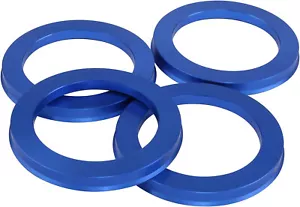 4 Pack Blue Aluminium Car Wheel Hub Centric Rings Center Fits 77.8mm to 108mm - Picture 1 of 8