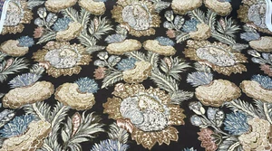 PKL Studio Balinese Garden Floral Caviar Brown Fabric By the Yard - Picture 1 of 7