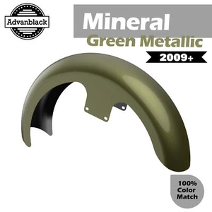 MINERAL GREEN METALLIC 21" Reveal Wrapper Hugger Front Fender For 09+ Harley - Picture 1 of 9