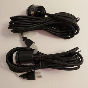 West Elm Black Plug-In Pendant Cordset Set of 2 Swag Light Kit 15 ft New - Picture 1 of 14