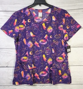 Hanging With My Boo Dickies Scrubs EDS Halloween V Neck Top DK852 HWMB XL - Picture 1 of 8