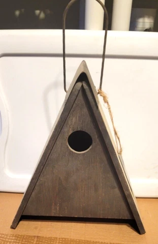 FORESIDE HOME & GARDEN RUSTIC HANGING WOOD A-FRAME BIRD HOUSE NWT 18" - U Cover