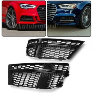 Honeycomb Fog Light Grille Grill Cover For Audi A3 S3 2017-2019 OE: 8V3807681AE - Picture 1 of 8