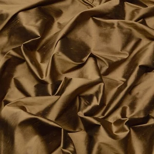 Iridescent Walnut Brown 100% Silk Shantung Fabric 60" Wide By The Yard (SF-5534) - Picture 1 of 4