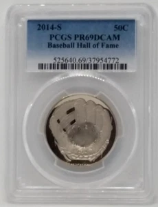 2014-S Baseball Hall of Fame Half Dollar Proof 50c - Graded PCGS PR69DCAM - Picture 1 of 2
