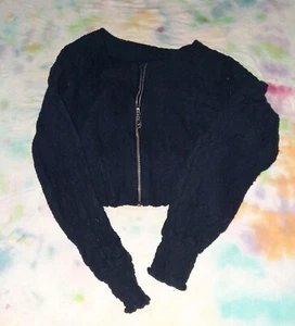 Girls Guess Kids Lace Zip Up Cropped Jacket 5/6 Dark Blue - Picture 1 of 6