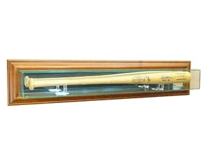 Estuche de exhibición de bate de béisbol montado en pared de nogal vidrio y espejo ENVÍO GRATUITO - Imagen 1 de 3