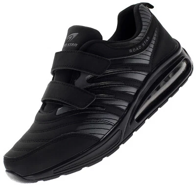 Damen Herren Sportschuhe Laufschuhe Sneaker Klettschuhe Turnschuhe Schwarz