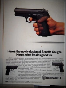 BERETTA COUGAR PISTOL / KIMBER CLASSIC 45 PISTOL VTG 1997 ADVERTISEMENT - Picture 1 of 2