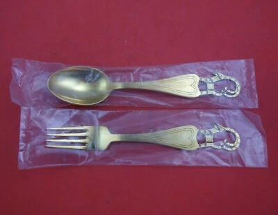 Christmas by A. Michelsen Sterling Silver Fork and Spoon Set 2pc 1948 Ram - Image 1 of 2