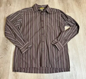 Mountain Hardwear Shirt Mens L Striped Button Down Nylon Outdoor Long Sleeve - Picture 1 of 9