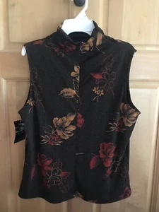 AXCESS Liz Claiborne 1/4 Zip Pullover Top 100% Polyester Sz Large Sleeveless NWT - Picture 1 of 11