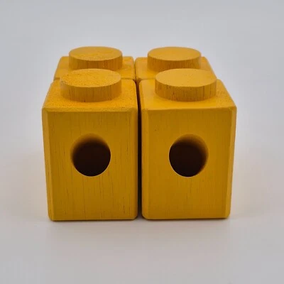 Hape Quadrilla Marble Run Replacement Parts Yellow Angled Chute Blocks Lot of 4 Foto 1 de 4