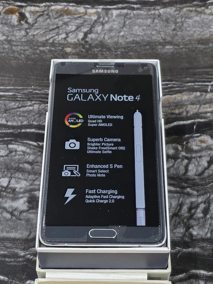 Genuine New Samsung Galaxy Note 4 - 32GB Smartphone (Unlocked) Charcoal Black - Image 1 of 4