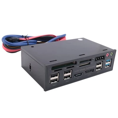 5,25 Zoll USB 3.0 Front Panel PC USB 3.0/2.0 Hub E-Audio Multi Card8853 - Bild 1 von 4