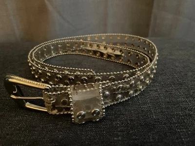 1990-е женские прозрачный желе надежном ремень с серебряными акцентами еще есть ярлык - Изображение 1 из 4