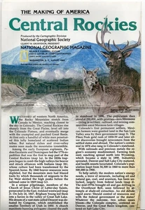 VINTAGE-NATIONAL GEOGRAPHIC MAP-THE MAKING OF AMERICA-CENTRAL ROCKIES-1984 - Picture 1 of 1