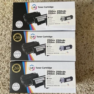 LD Comp Dell 331-0719 Set of 3 Black 2150cdn 2150cn 2155cdn & 2155cn New In Box - Picture 1 of 2
