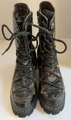 L'Artiste by Spring Step Floral Pattern Genuine Leather Boots Size 39 EU/8.5 US - Image 1 of 4